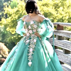 custom quince dress  + Crown And Bouquet