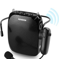 Voice Amplifier W/UHF Wireless Microphone/ Portable Rechargeable PA System Speaker