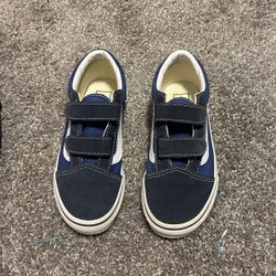 Velcro Slip On Vans Blue Kids 1.5 