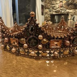 Thick Copper Crown With Rinestones