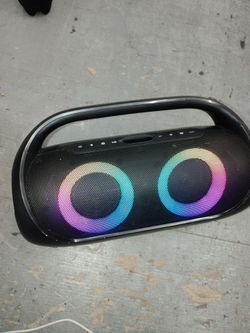 Portable FM Boombox with 6 Multicolor LED Lighting Bluetooth IPX7 Waterproof