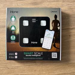 iHome Digital Bluetooth Smart Scale for Body Weight, Weight Scale, Including BMI, Body Fat, Muscle Mass, Batteries Included (Black Smart Bluetooth)