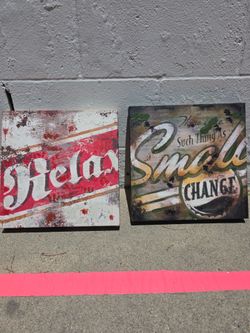 Set of 1ft square rustic paintings