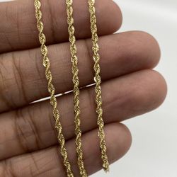 14K Gold Rope Chain Necklace