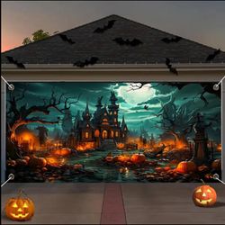 Halloween garage banner for decor