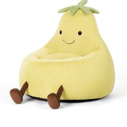 Brandnew 31inch Kids Bean Bag Chair, Stuffed Toddler Couch with Faux Rabbit Fur Cover for Teens & Kids, Comfy Lazy Sofa Chair for Reader, Living Room,