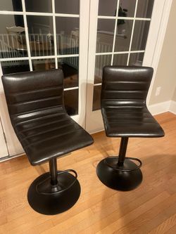 Two Adjustable Height Swivel Stools