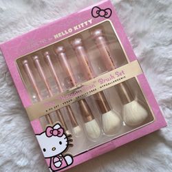 Hello Kitty "KAWAII ICON"  Set Of 6 Make Up Brush By Impressions NEW