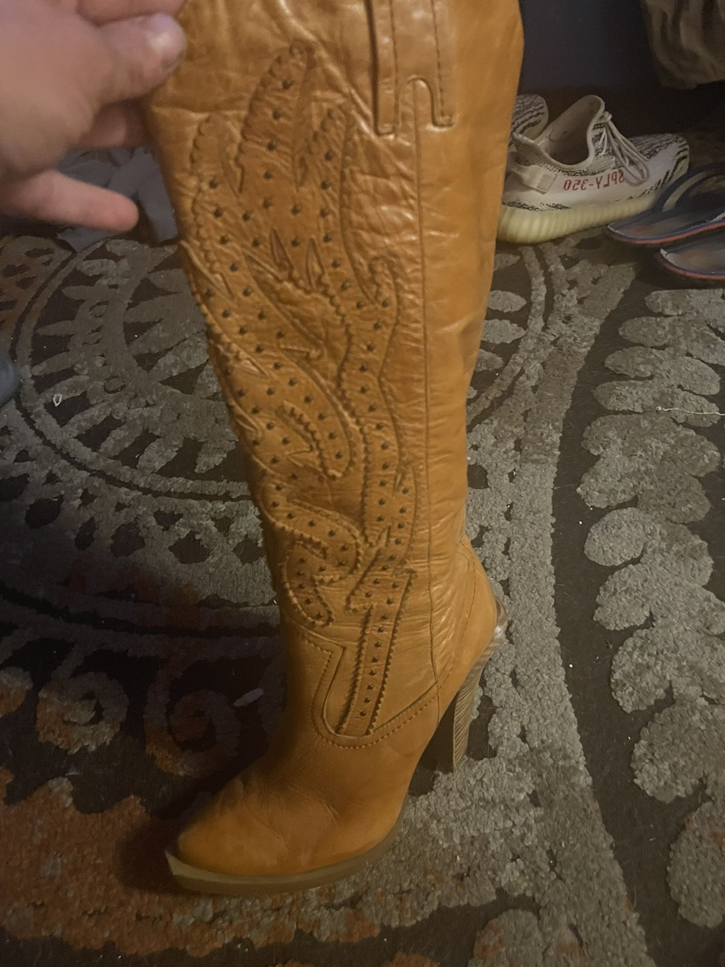 Jessica Simpson Abilene High Heel Tan Studded Cowboy Boots women s 8 RARE for Sale in Westminster CO OfferUp