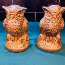 Vintage and beautiful! Gold solid brass owl bookends