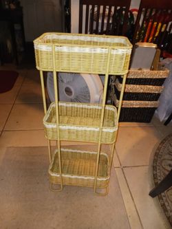 NEW 3 TIER WICKER LOOK 34INHT STORAGE STAND 16 FIRM LOOK MY POST ALOT ITEM