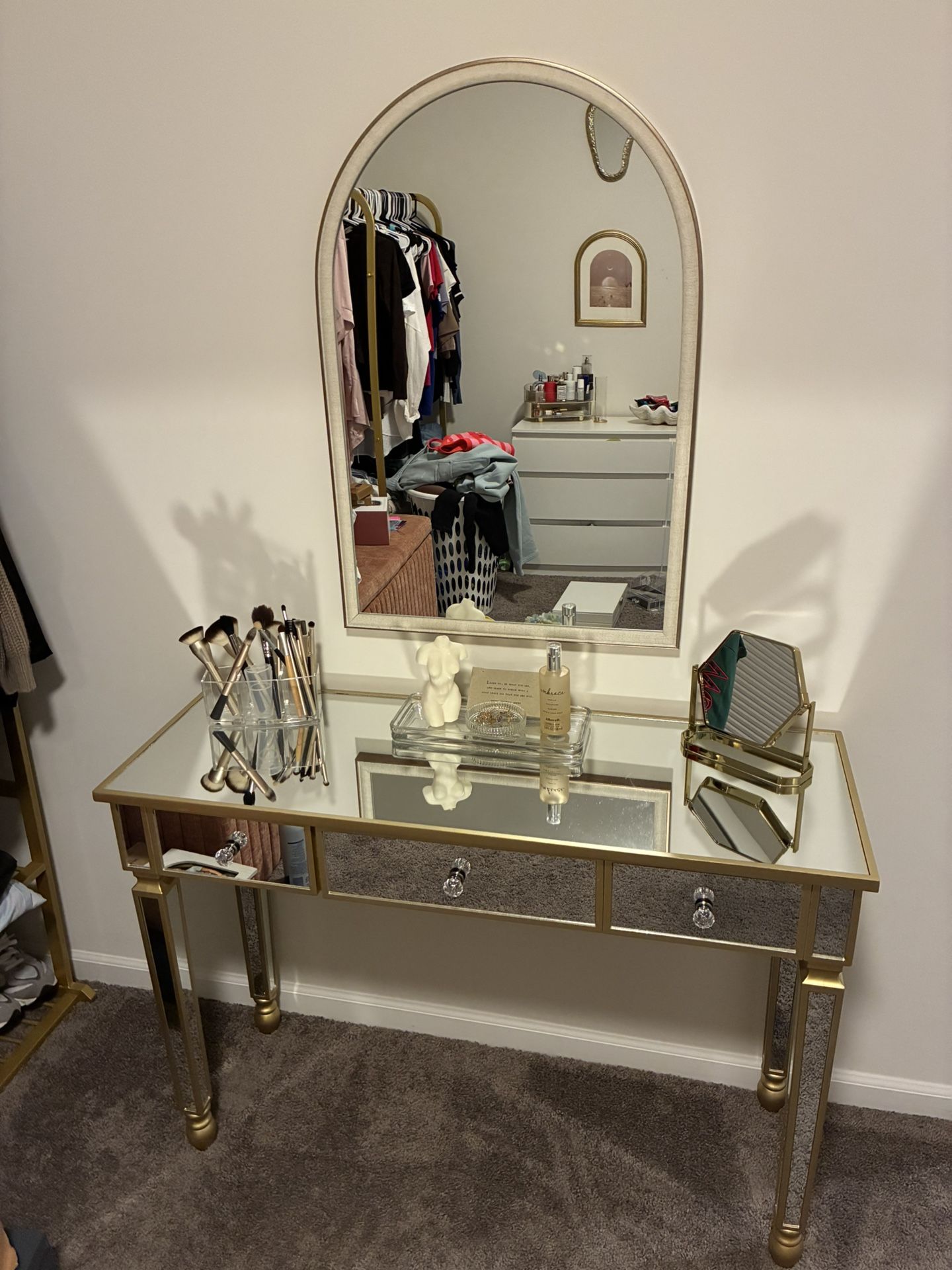 Gold Mirrored Vanity
