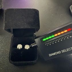 Floral Clusster shrere Gold plated Moissanite  earrings