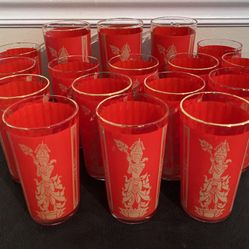 #17 1960’s VINTAGE, MID CENTURY, CULVER THAI COCKTAIL GLASSES