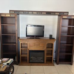 2 Wooden Shelf Bridge 73Hx24Wx12.5D Each Entertainment Center 