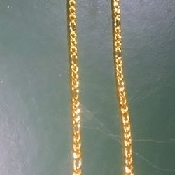 New Unisex Yellow Gold Plated 20" Figaro Chain  Cash