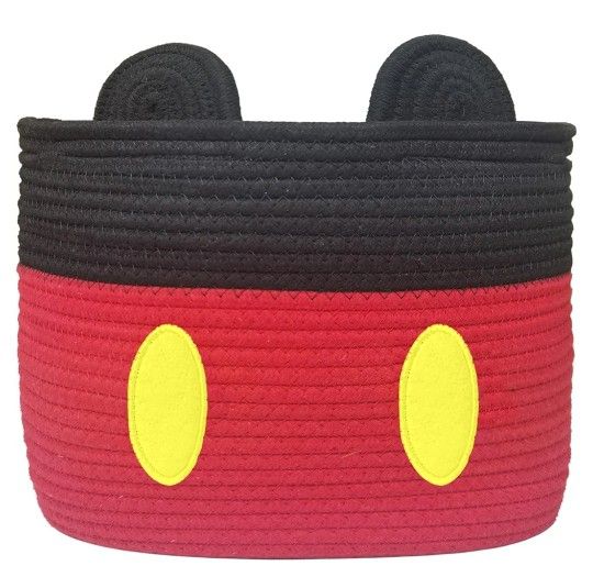 Red Mouse Baby Basket Toy Storage Basket Cotton Rope Woven Basket Nursery Hamper