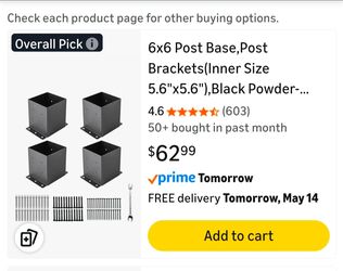 6x6 Post Base 4 pack