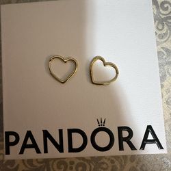 Pandora Gold Heart Earings