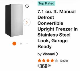 BRAND NEW VERTICAL FREEZER WITH SMALL DENT ON DOOR I SHOW IN LAST PHOTO