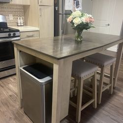 Counter height dining table + 4 chairs