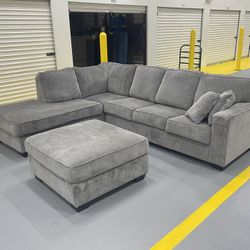 Gray Ashley Sectional with Ottoman