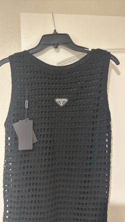 Black Crochet Knit Dress