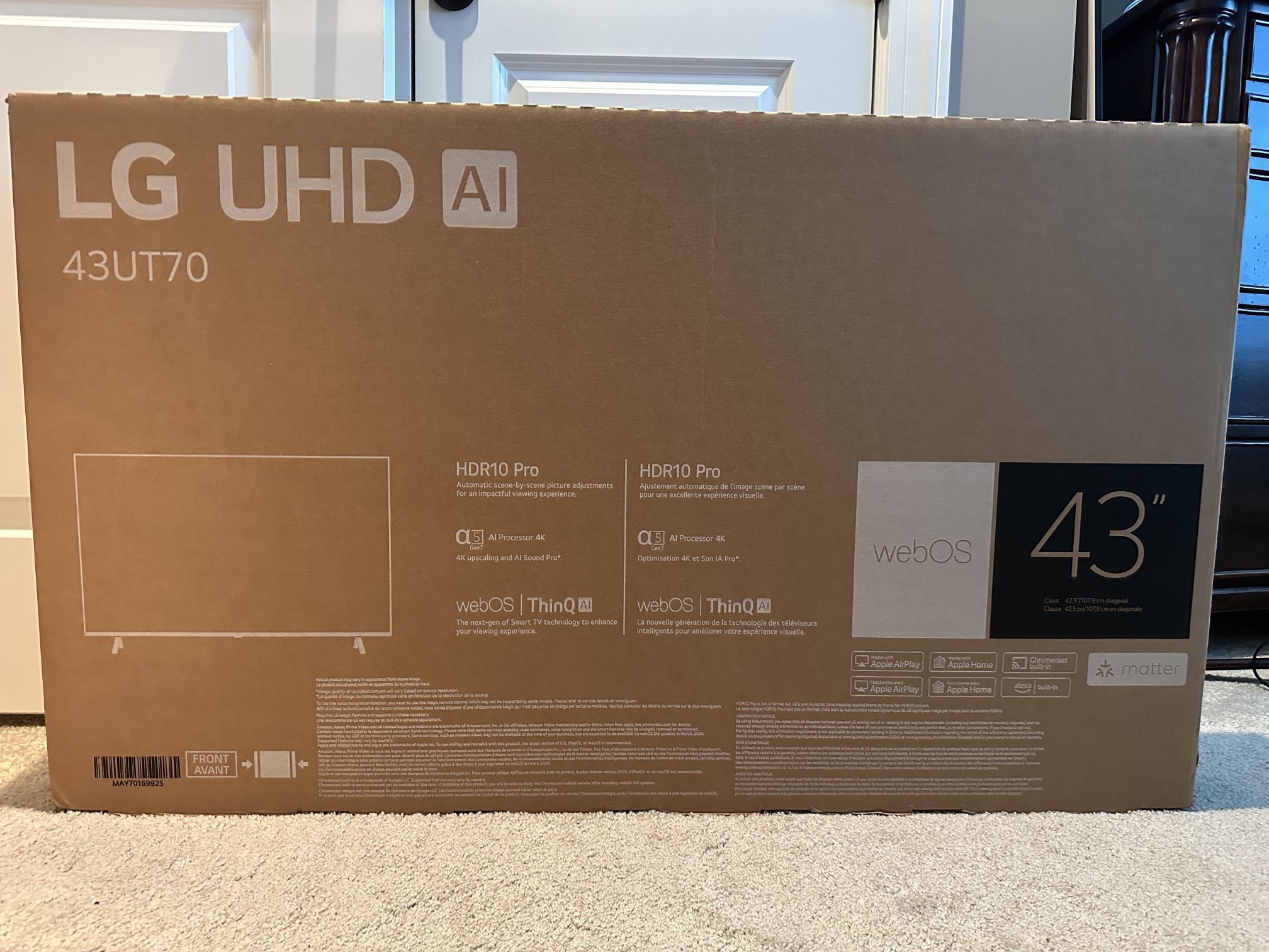 LG 43UT70 43” LED Smart TV - New In box