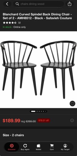 Curved Spindle Back Dining Chairs – Set of 6