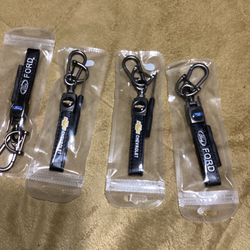Black Leather Car And Truck Keychains 