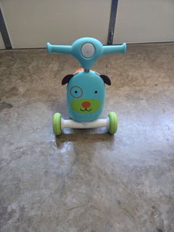 Skip Hop 3-in-1 Kids Activity Dog Push Walker and Ride On Scooter