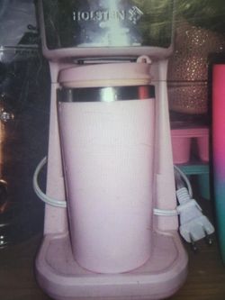 Pink 1 Cup Coffee Pot W/ Travel Tumbler