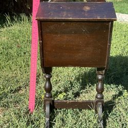 Vintage Wooden Standing Sewing Knitting Chest Double doors