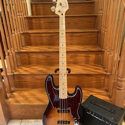 Squier Paranormal Jazz Bass (Brand New) w/ Bass Amp
