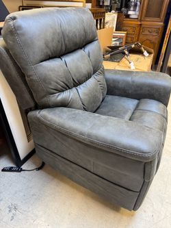 Gray Power Lift Recliner Chair