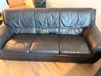 $10 Black Leather 3-Seater Couch – MUST GO TODAY (Mesa Pickup)