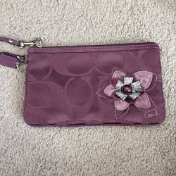 Purple Coach Wristlet