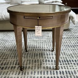 Antiqued Mirrored End Table