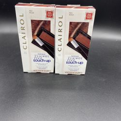 2X CLAIROL Root Touch-Up RED Temporary Cover Concealing Powder Brush NEW!