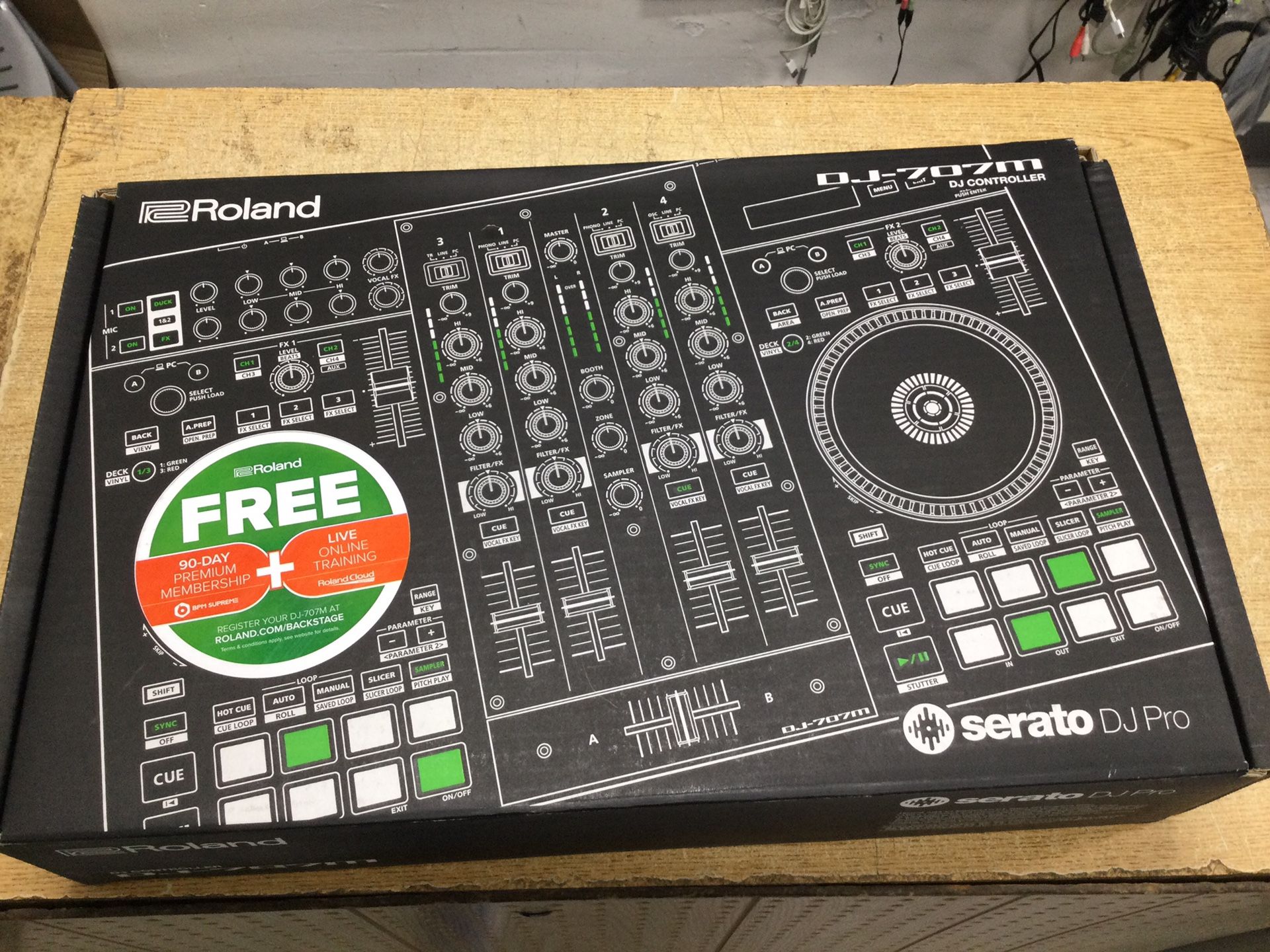 Roland DJ-707M Four-Channel, Four-Deck Serato DJ Controller