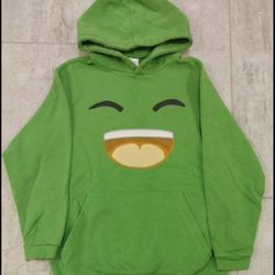 Green Happy Hoodie Hooded Sweatshirt Sz 12/14  