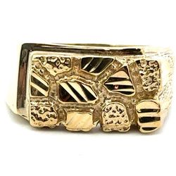 Men’s 10K Nugget Yellow Gold Ring Size 8 GP3117830