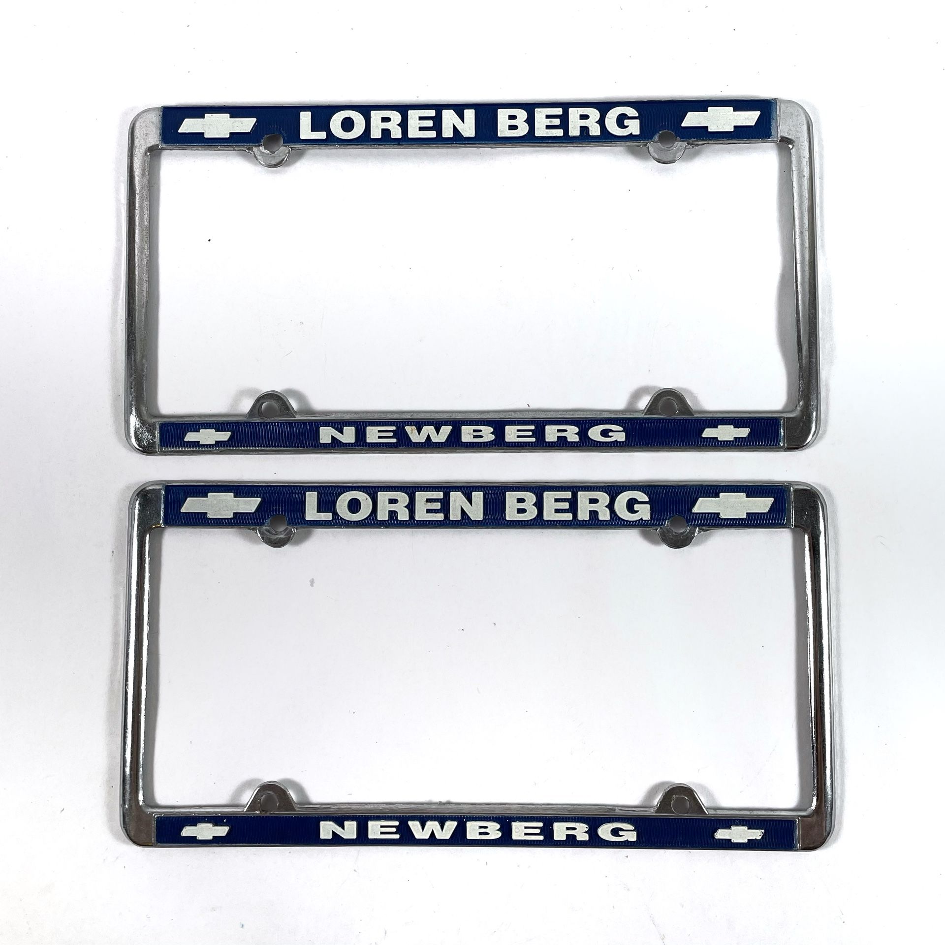 Loren Berg Newberg Chevrolet Chevy License plate frames pair
