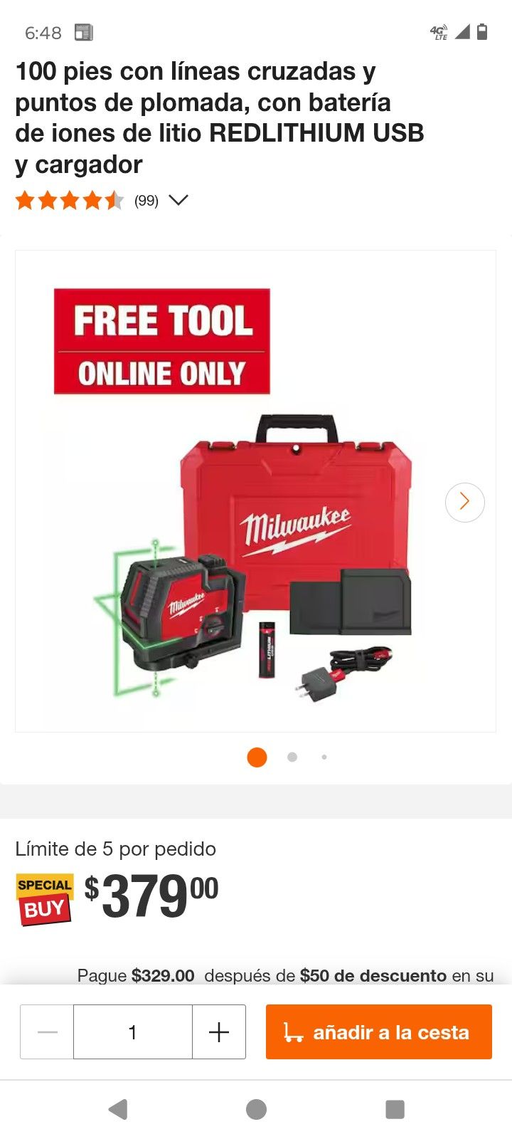 Láser Milwaukee Nuevo En Su Caja