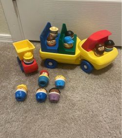 Little Tikes vintage truck and car with chunky people play group