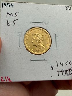 1854 $2.5 Gold Liberty Quarter Eagle BU Condition !