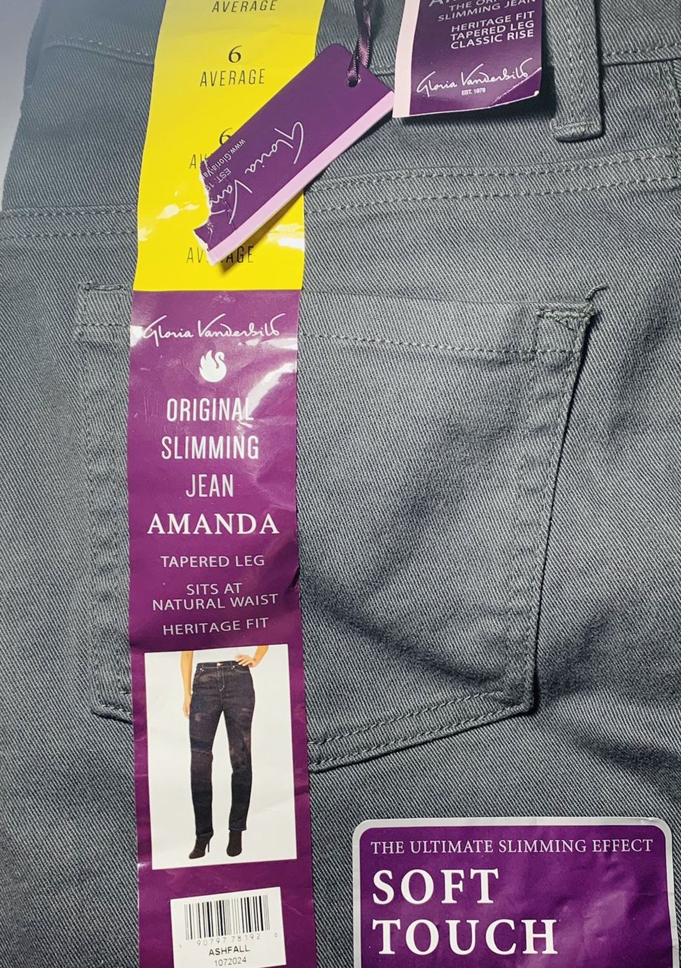Gloria Vanderbilt Amanda Heritage Fit Ashfall (Gray) Women’s Jeans