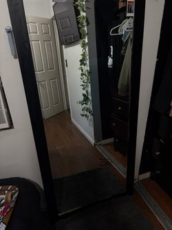 Full-Length Floor Mirror Black Frame hangable