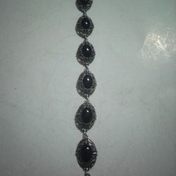 Silver And Black Onyx Bracelet Used