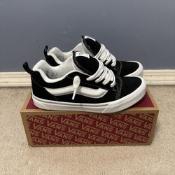 Vans Knu Skool Black/White Men's Canvas Lace Up Sneakers Size 7 